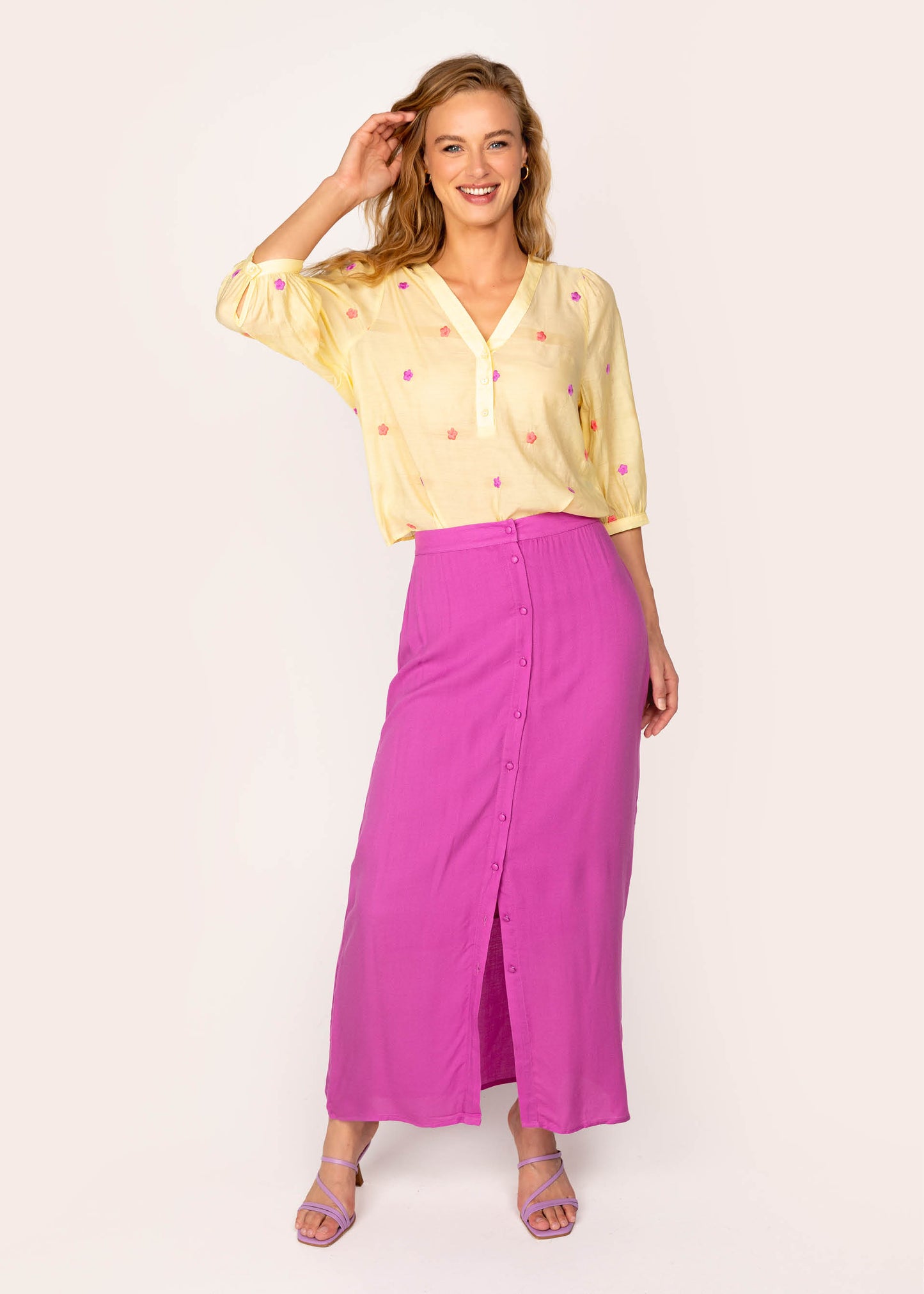 Maizie Maxi Skirt Pink Orchid