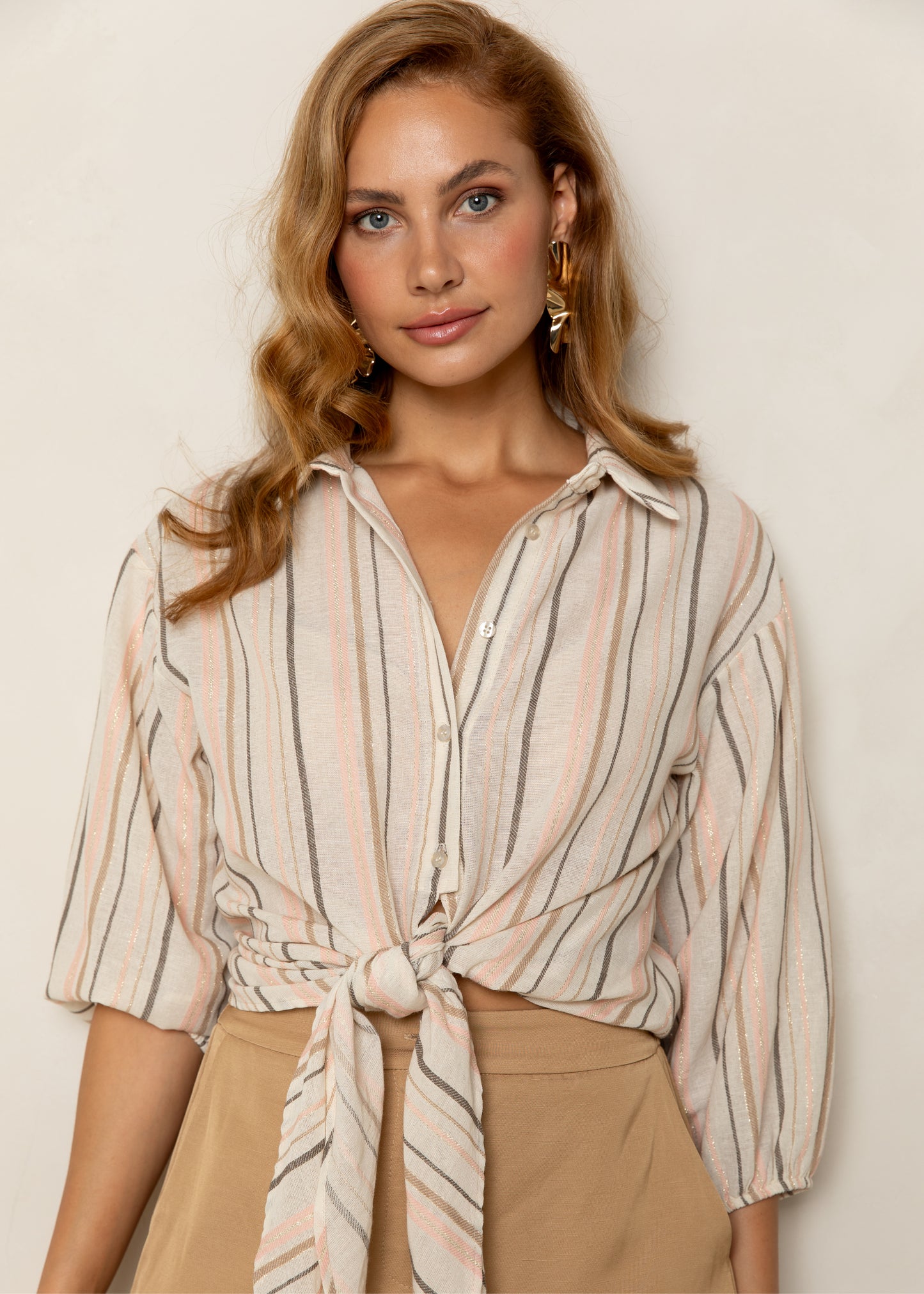 Bennie Ls Blouse Mist pink stripe