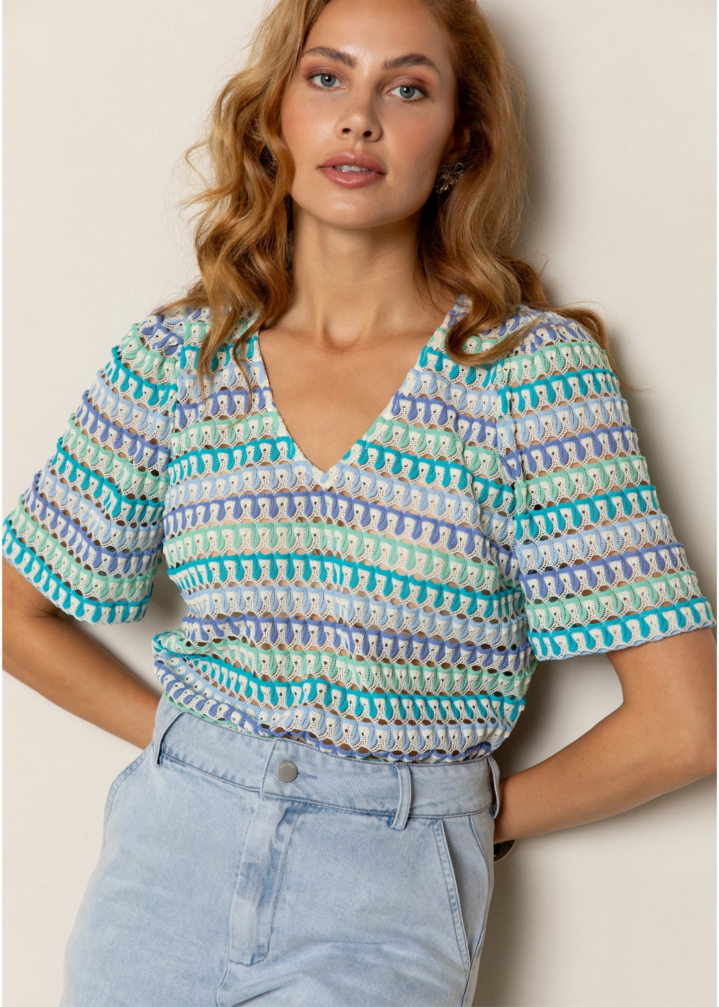 Bjork Top Multi Blauw