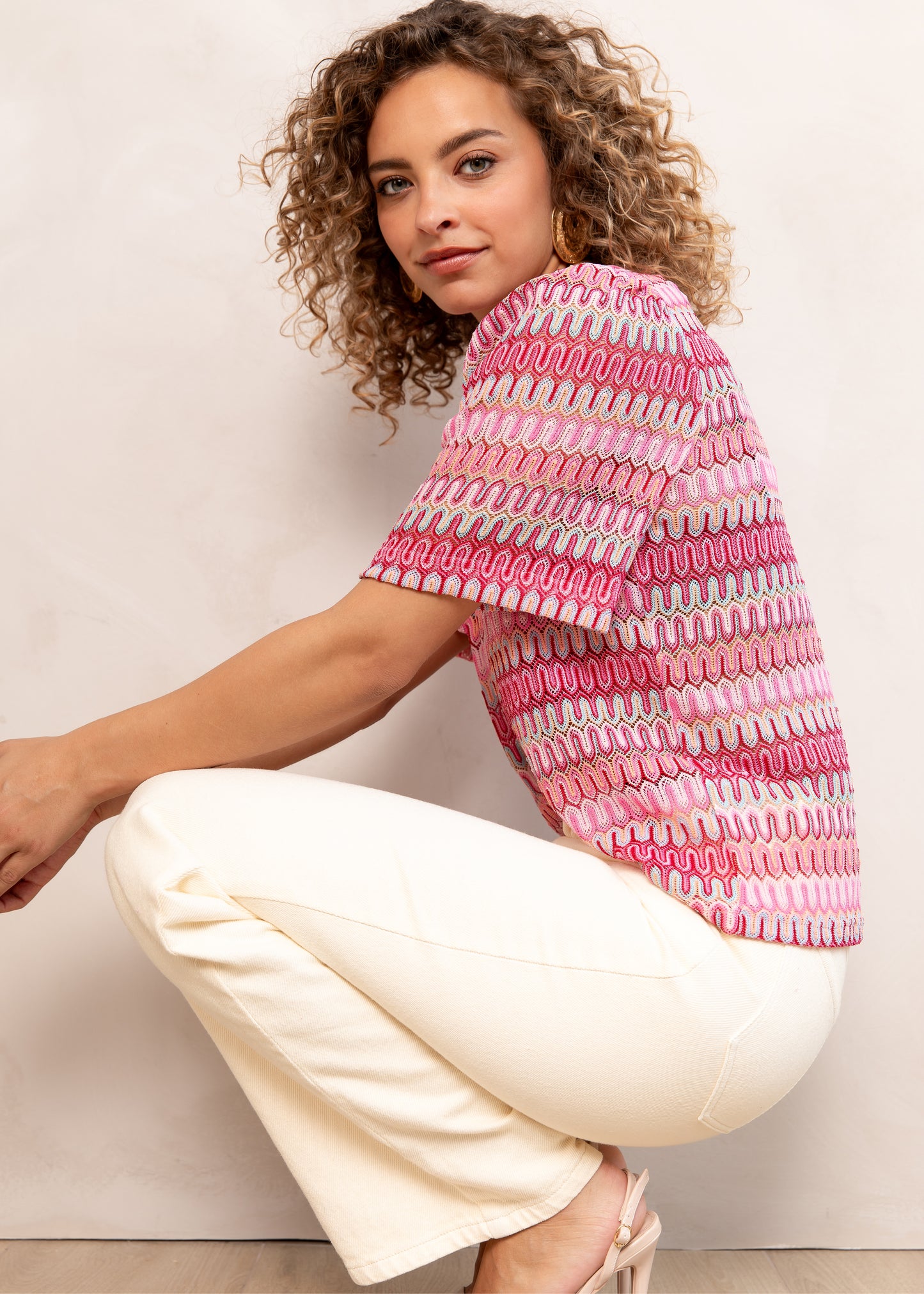 Bjork SS Top Multi Roze