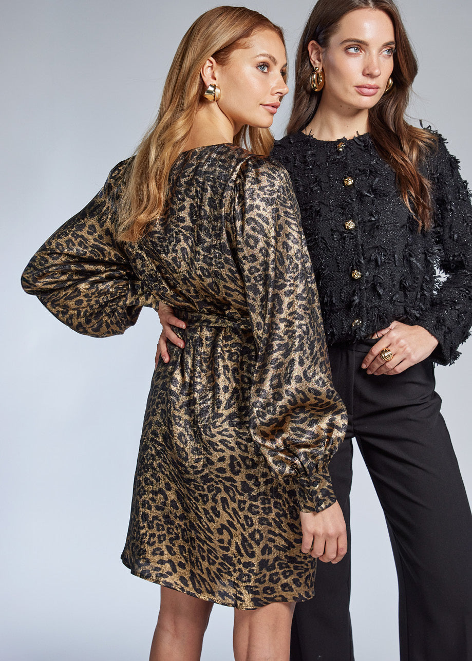 Dacey Jurk Zwart Leopard
