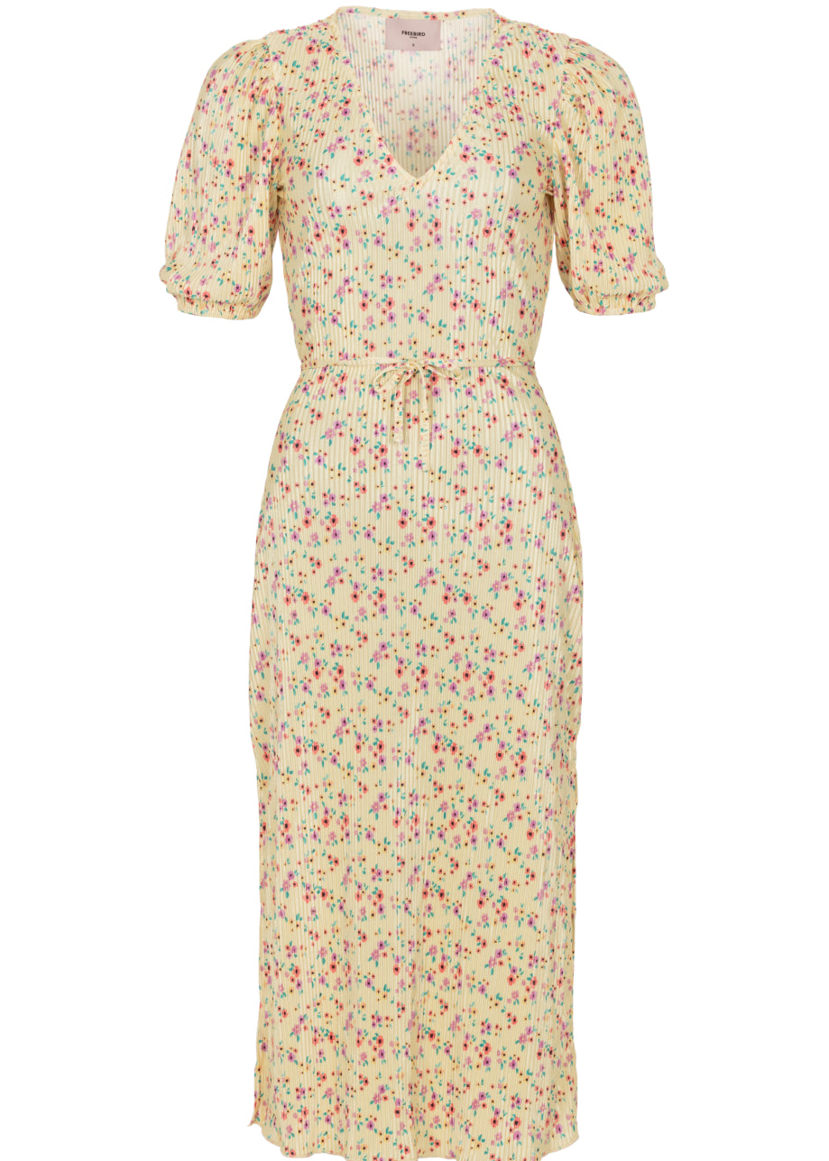 Gayla Midi Dress Flower Yellow
