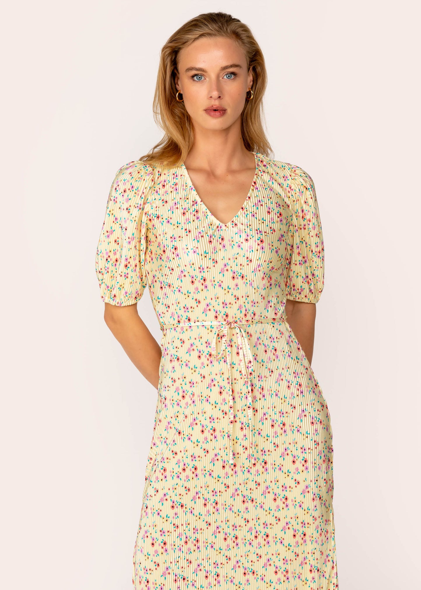 Gayla Midi Dress Flower Yellow