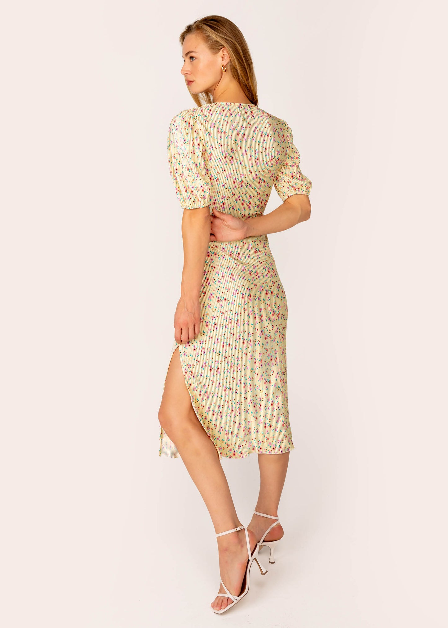 Gayla Midi Dress Flower Yellow