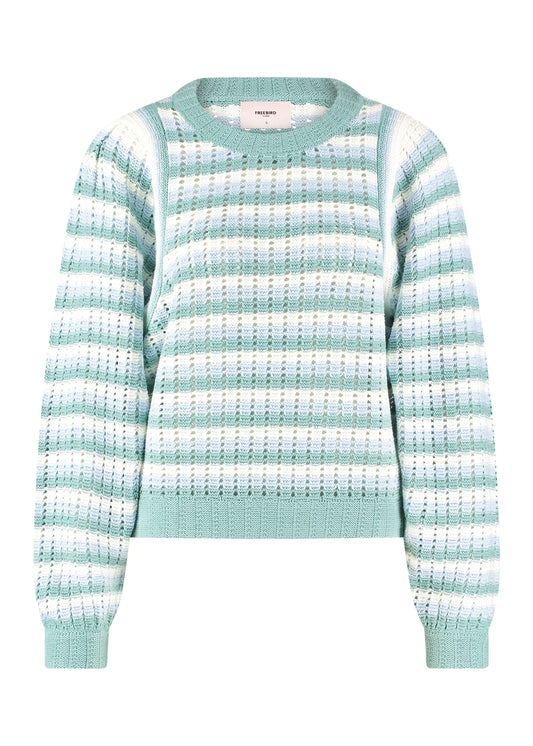 Izzy Sweater Aqua stripe