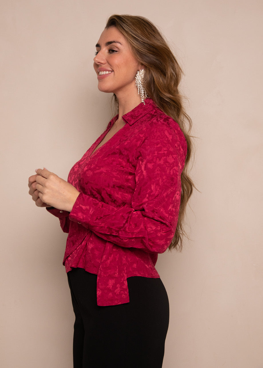 Bar Blouse Beet red