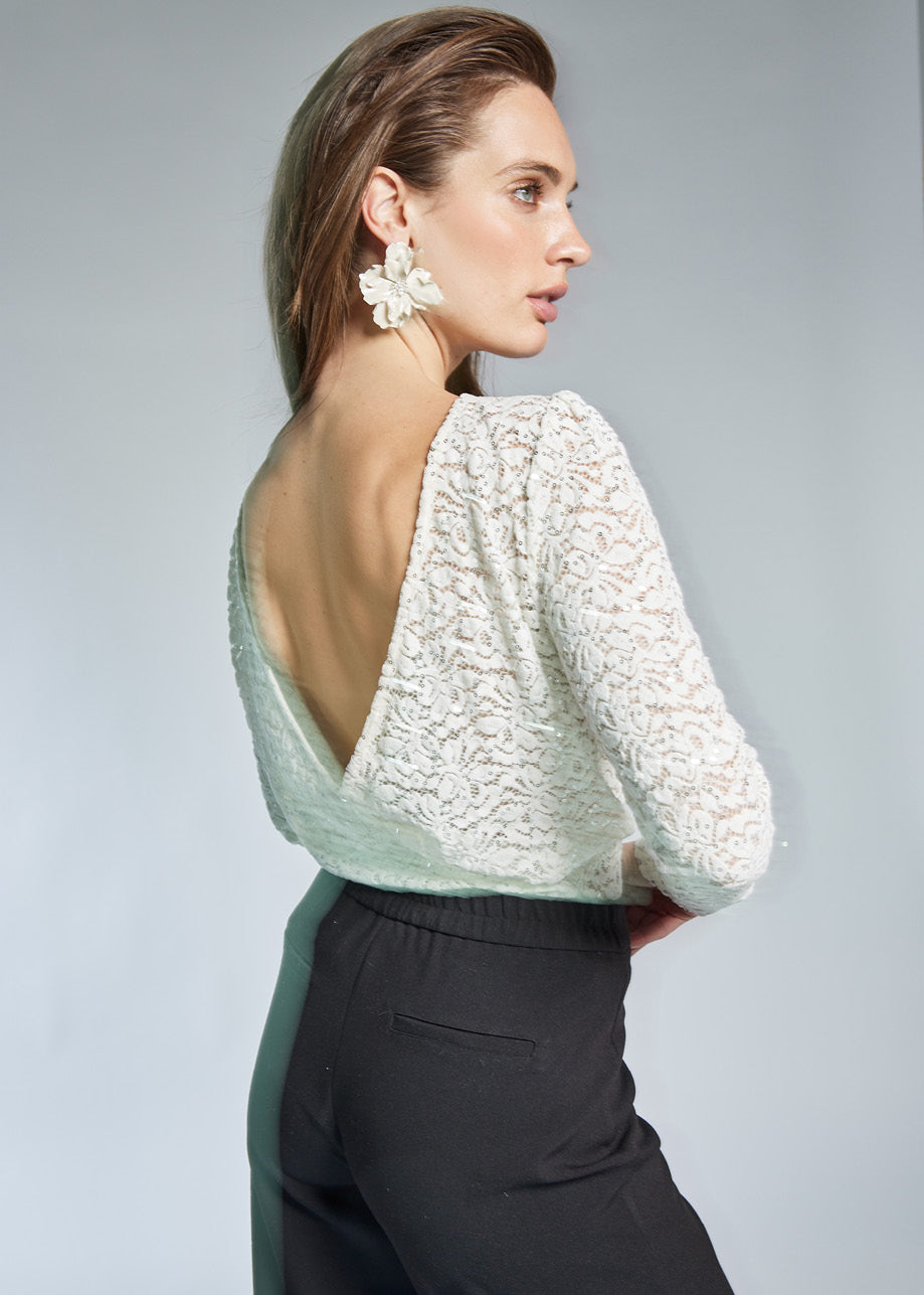 Tiana LS Top Off White