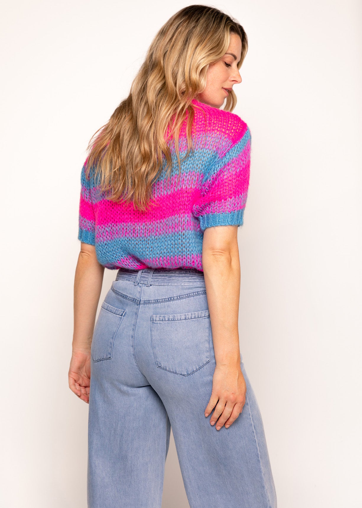 Kirsty Ss Top Pink-Blue