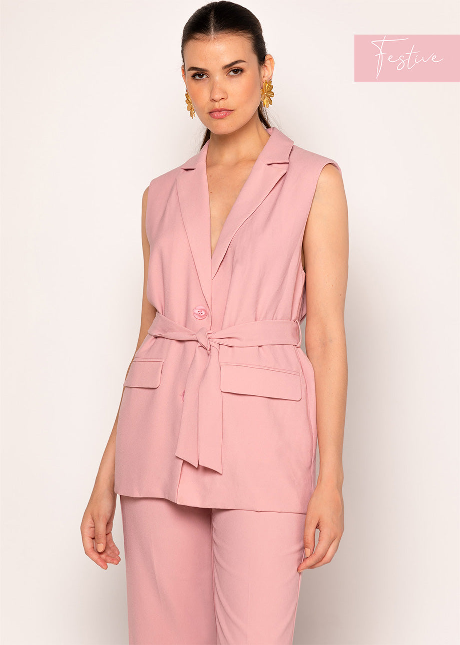 Loretta Gilet Soft pink