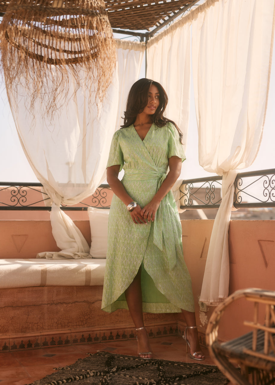Blossom Ss Dress Bright green