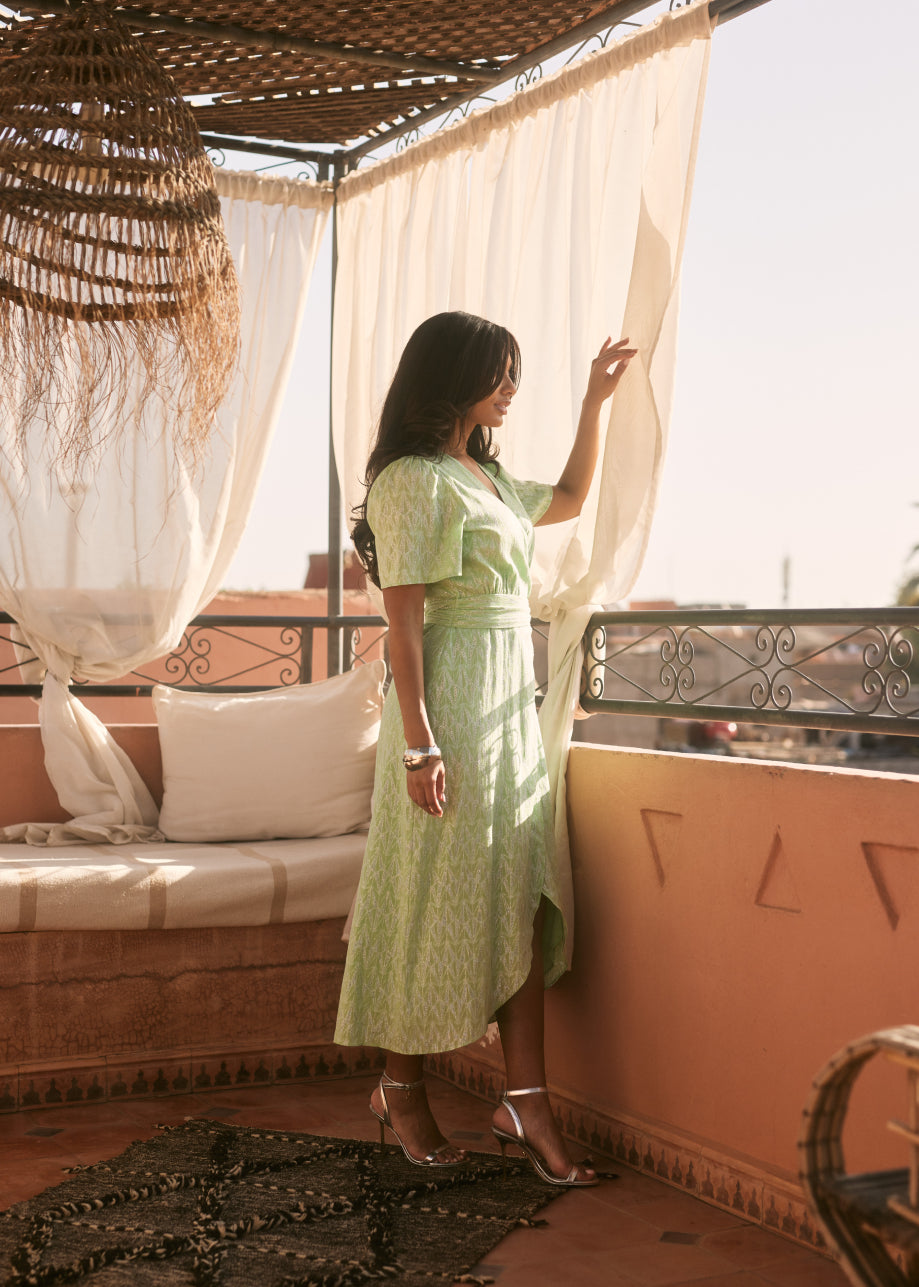 Blossom Ss Dress Bright green