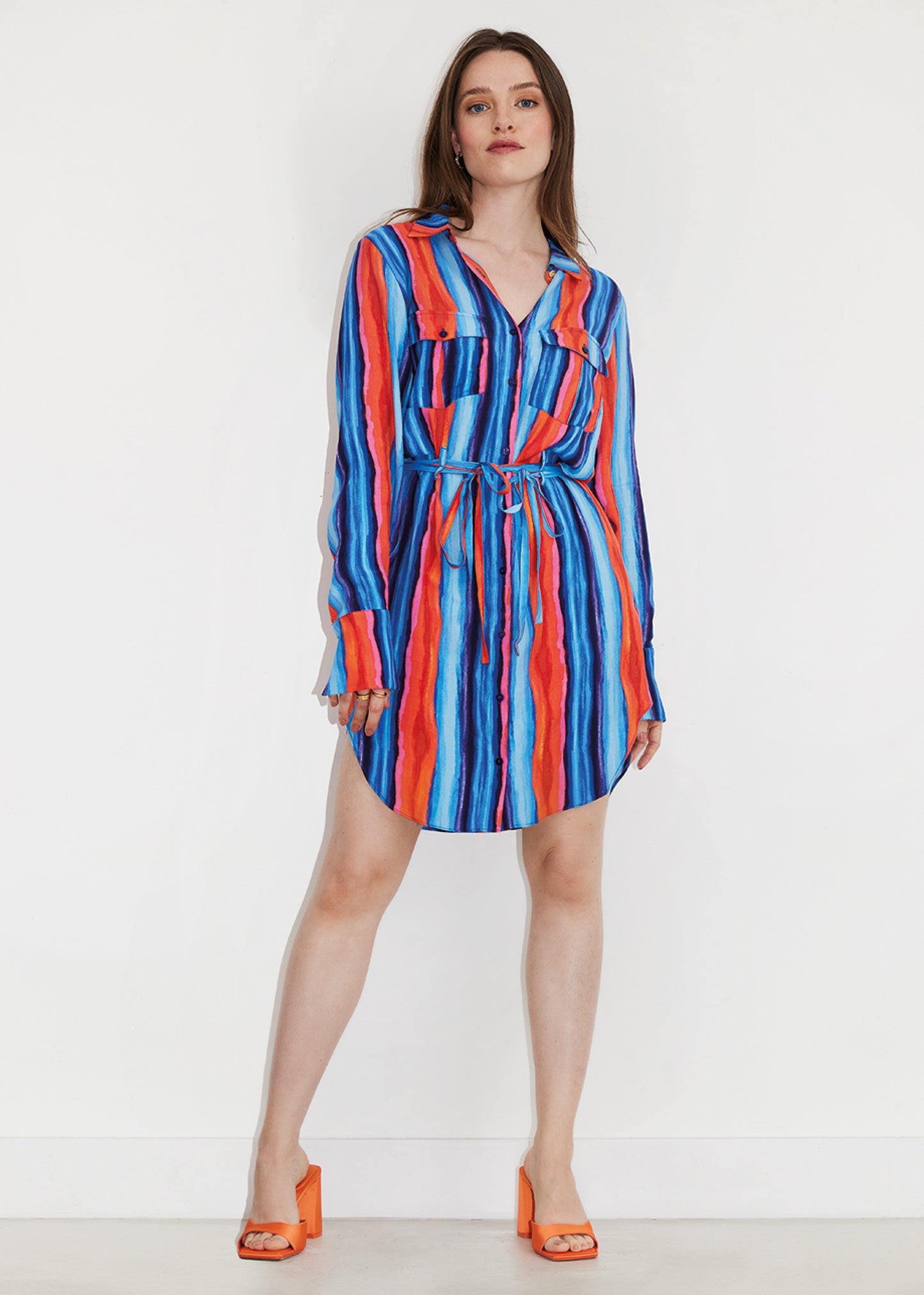 Sharee Dress - Orange - Front - Dress - Freebird