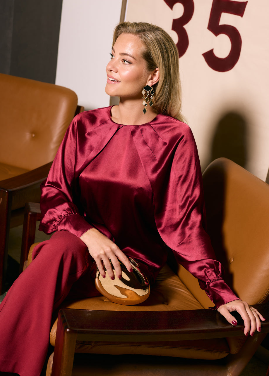 Bettina Blouse - Lipstick Red