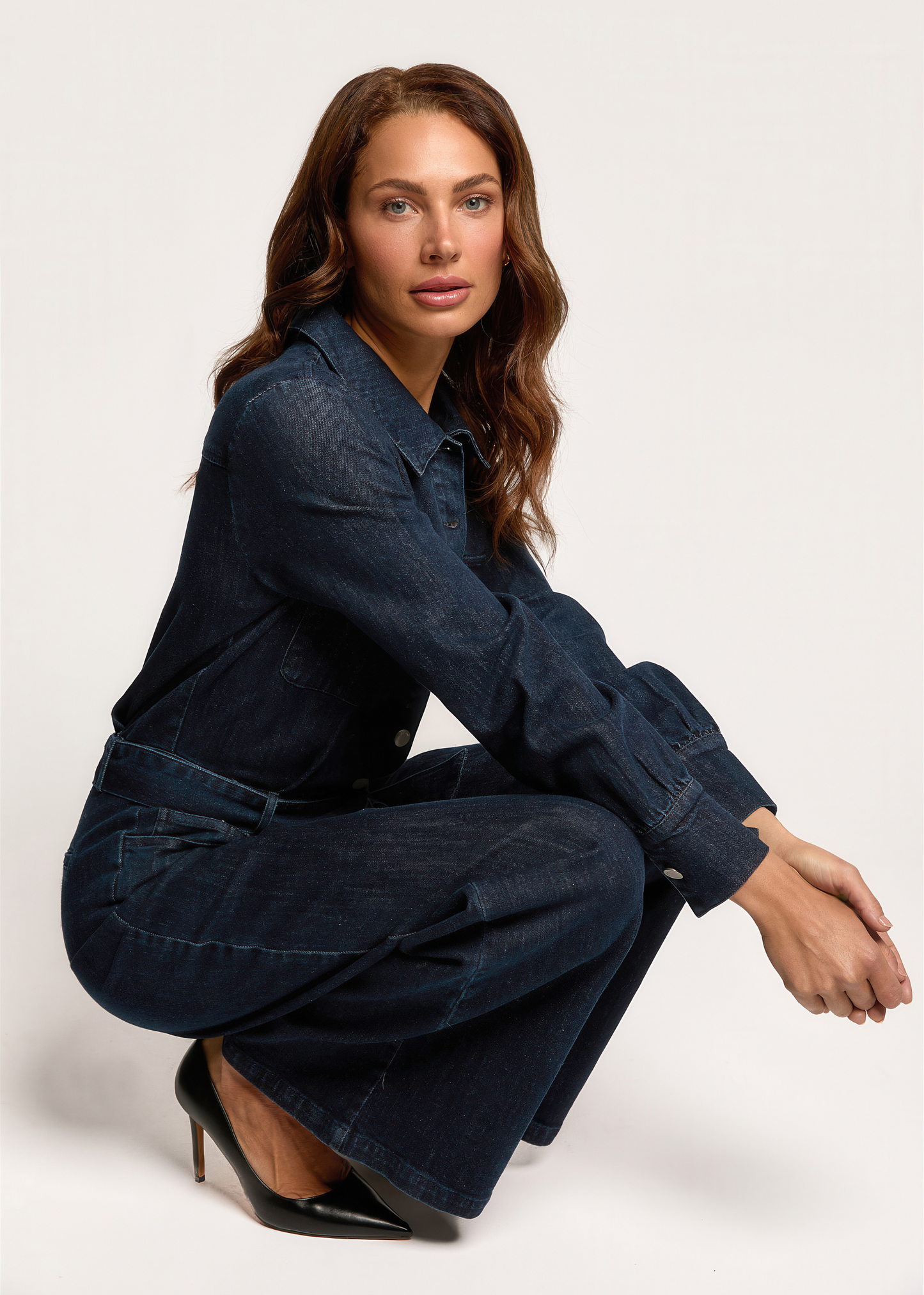 Armell Raw Stretch Jumpsuit - Indigo Blue