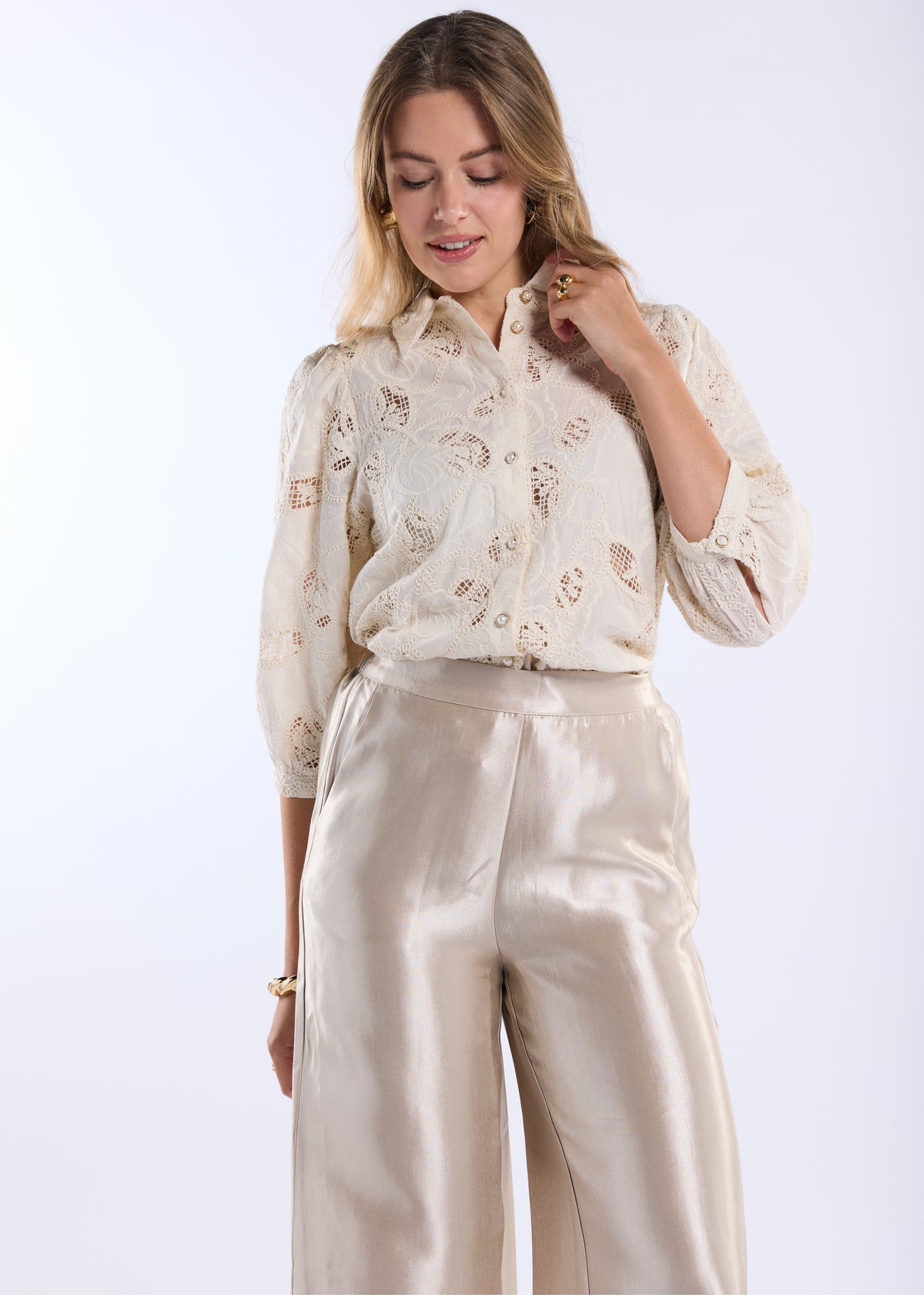 Panthea Wide Pants - Champagne