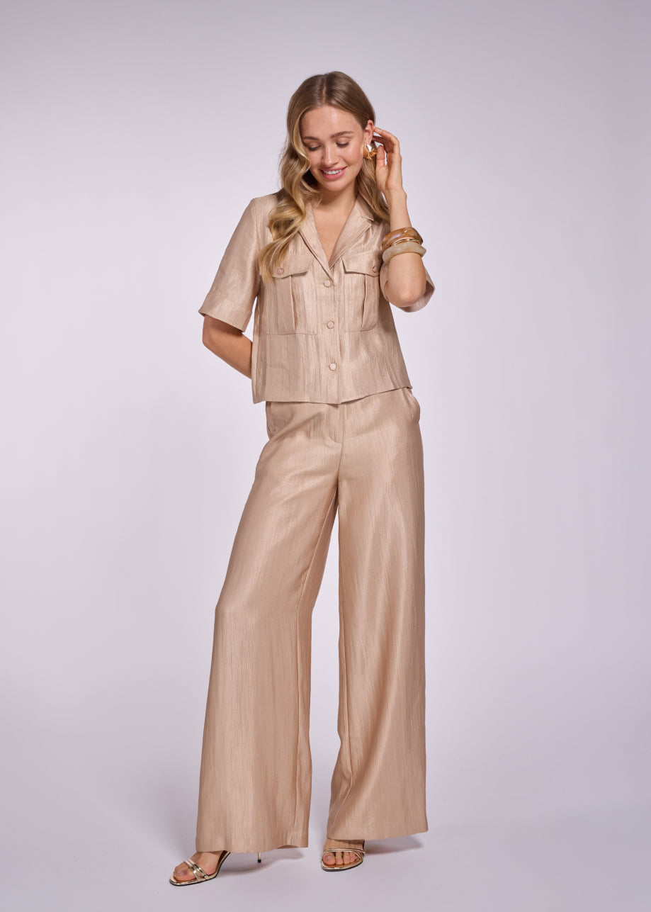 Bette Short Sleeve Blouse - Sandy Beach
