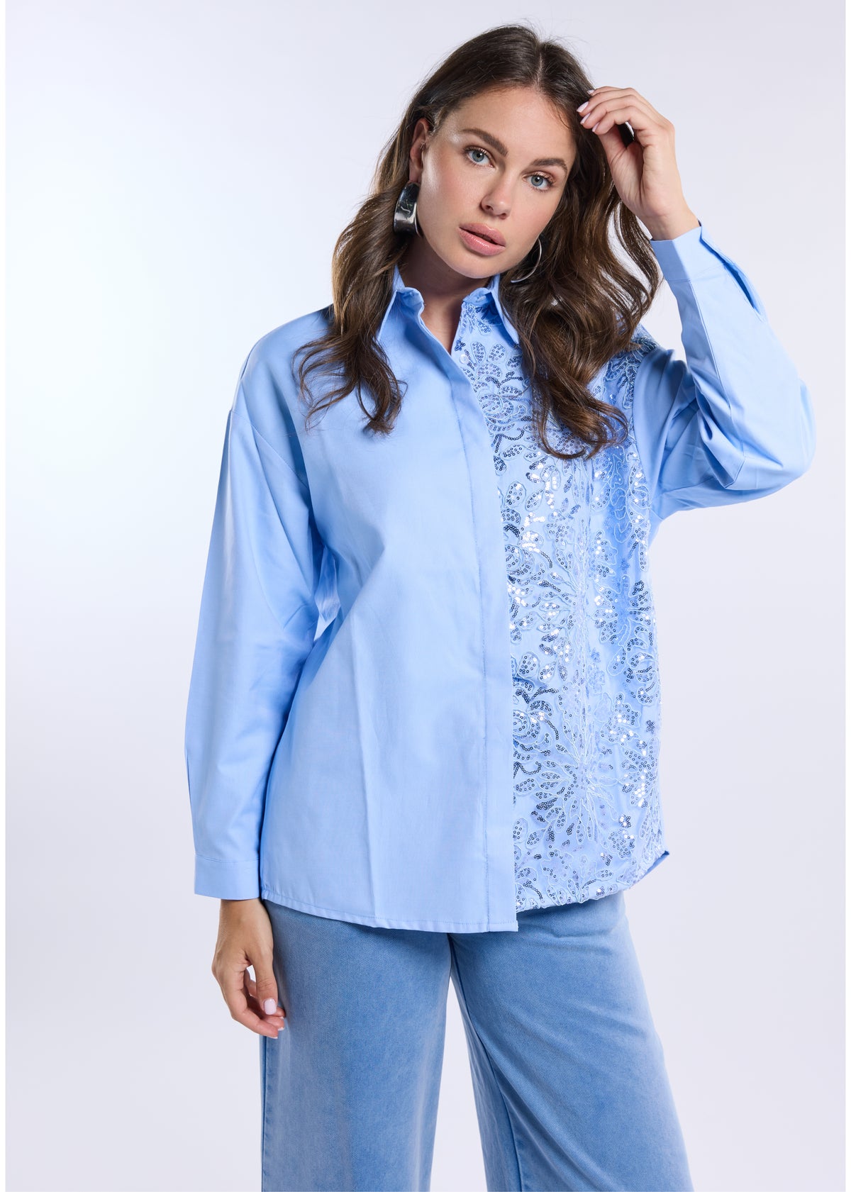 Brennica Statement Blouse - Blue