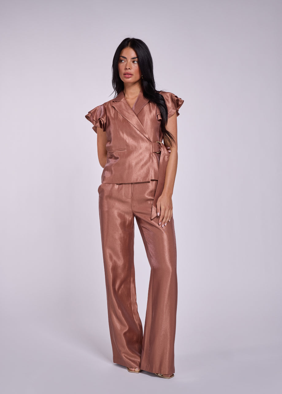 Brightly Blouse Korte Mouw - Copper