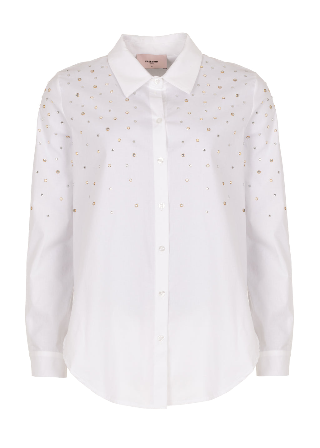 Bailey Rhinestone Blouse - Salty White