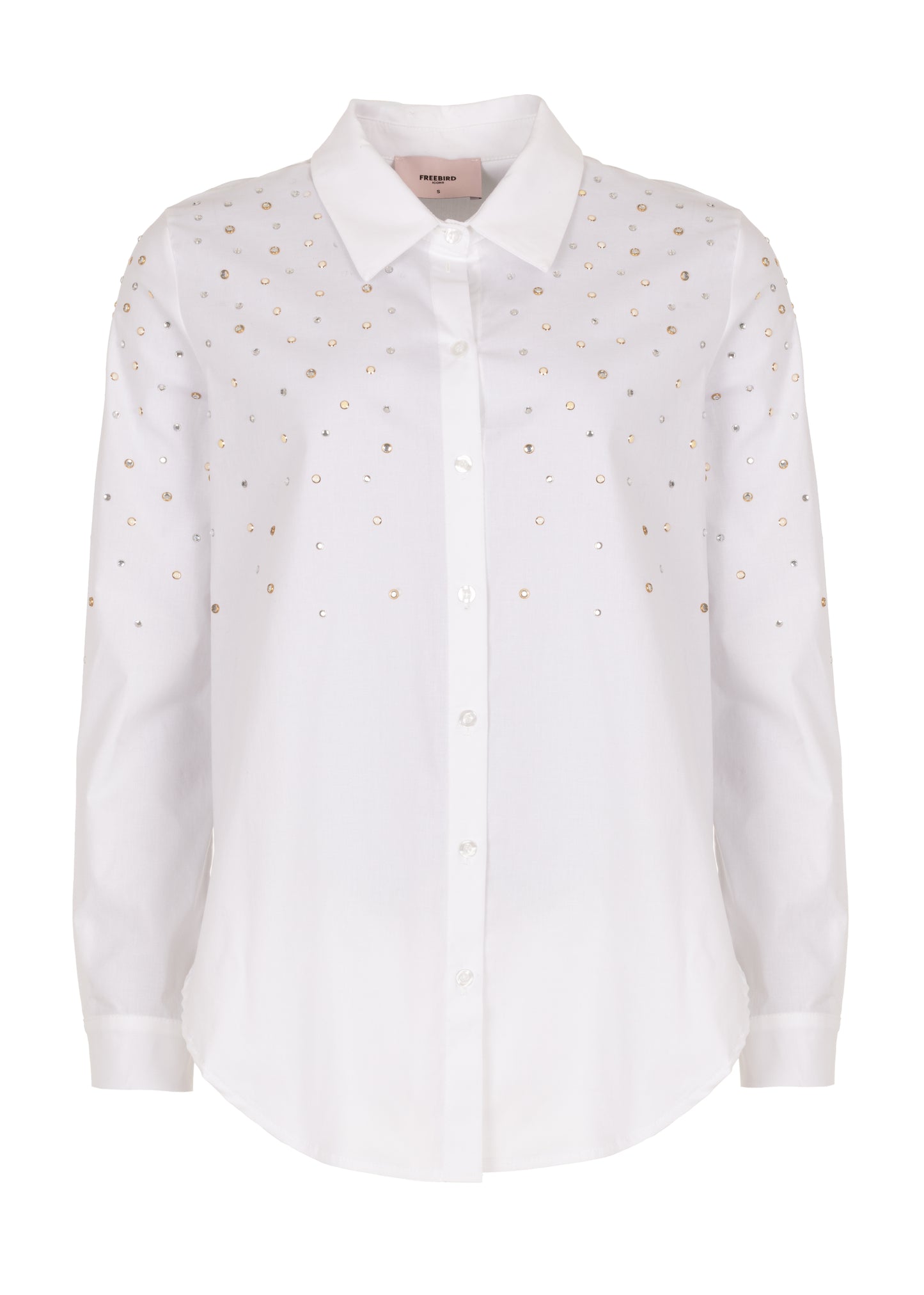Bailey Rhinestone Blouse - Salty White