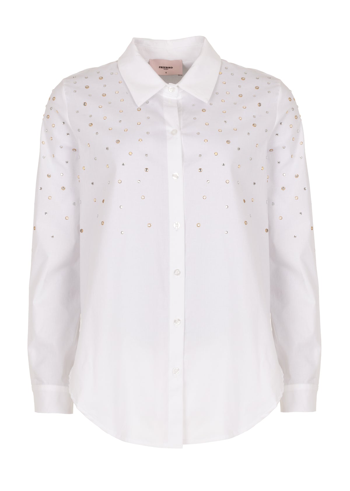 Bailey Rhinestone Blouse - Salty White