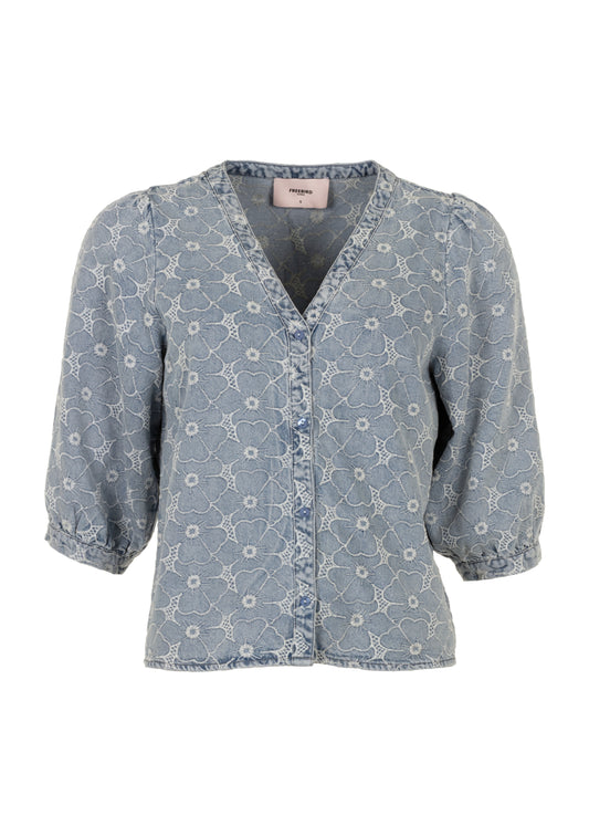 Basha Ss Blouse Mid blue
