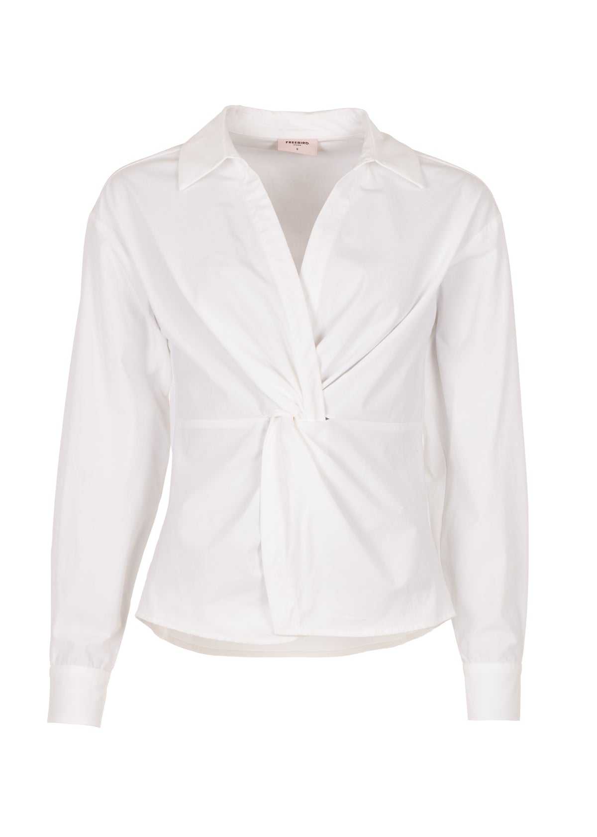 Belsa Poplin Wrap Blouse - Salty White