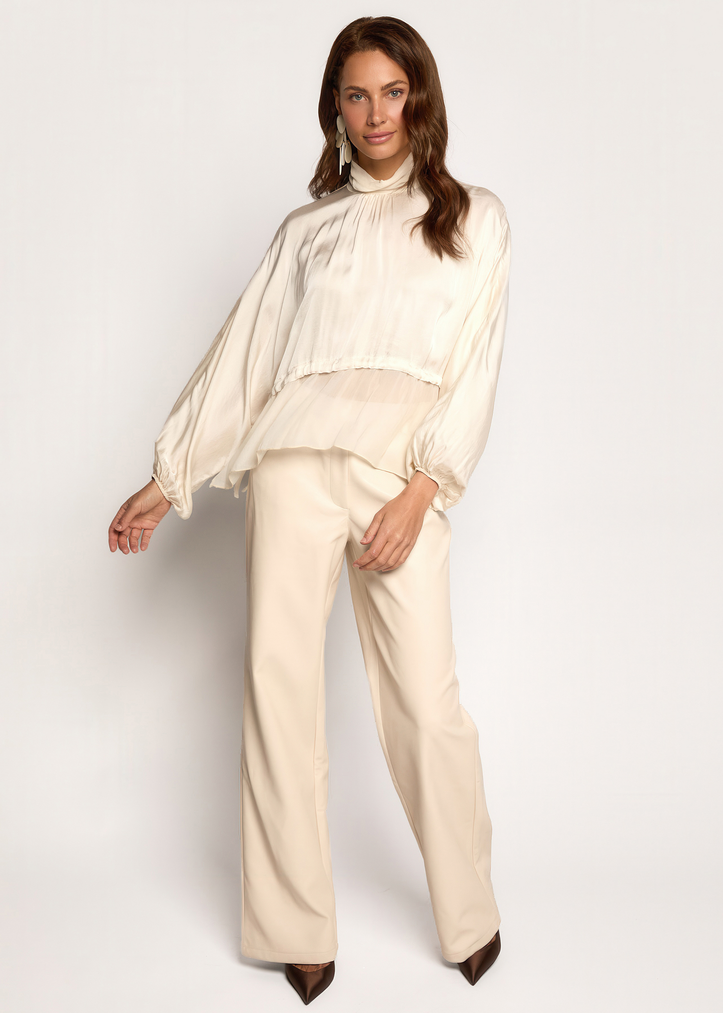 Bibiana Layered Blouse - Vanilla White