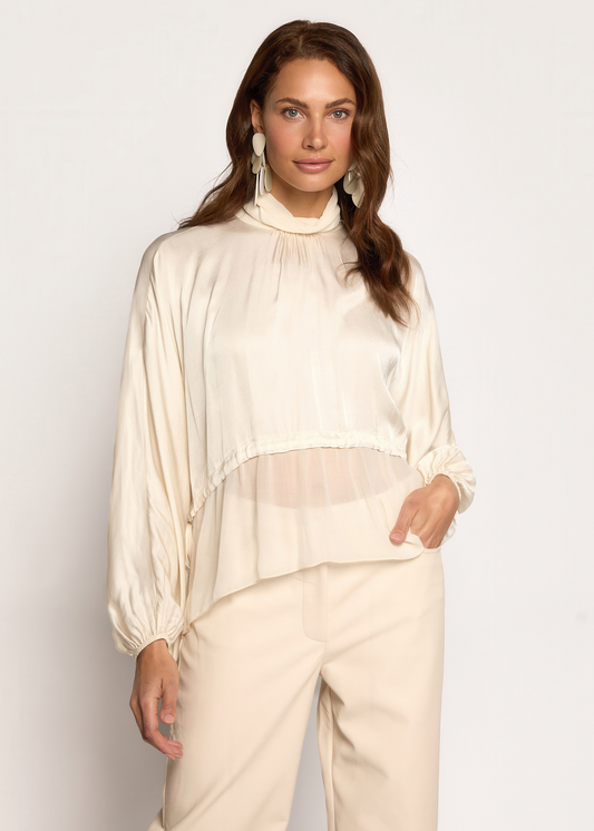 Bibiana Layered Blouse - Vanilla White
