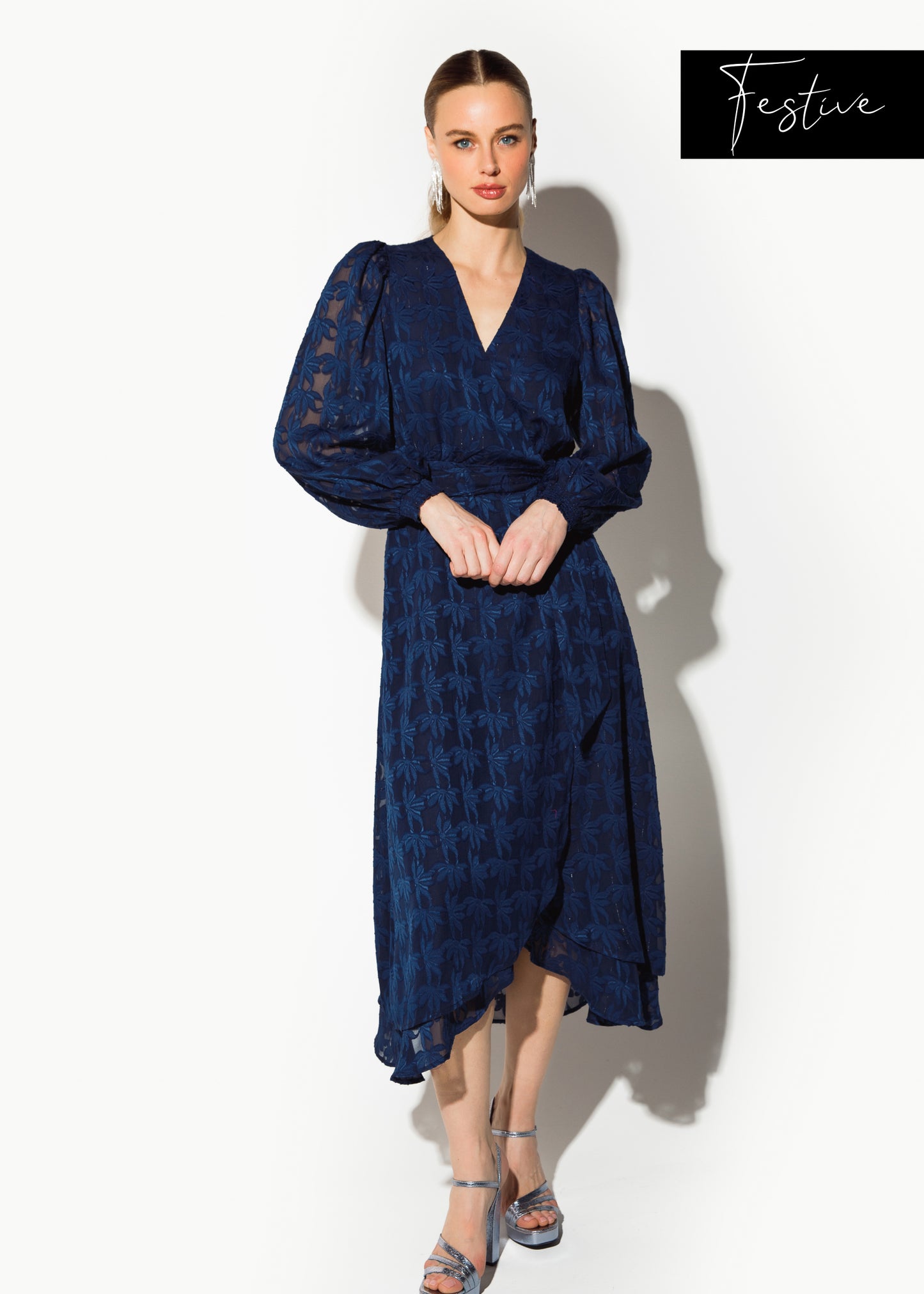 Blossom Layer Dress Festive blue