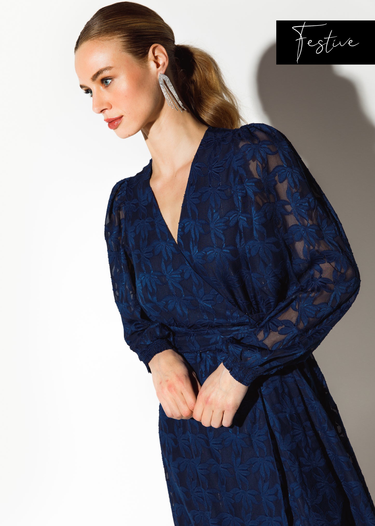 Blossom Layer Dress Festive blue