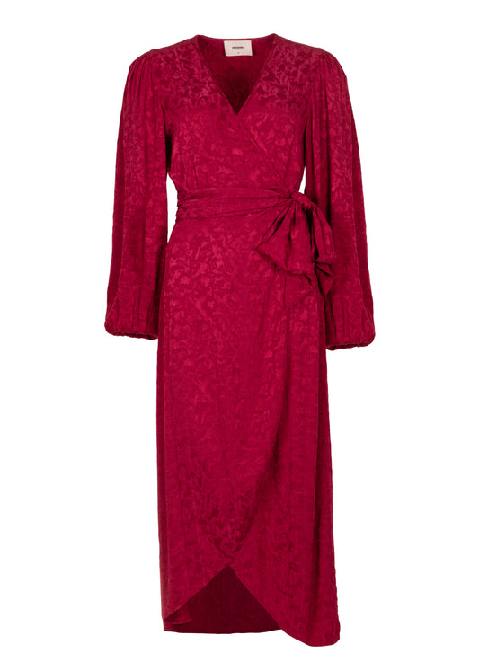 Blossom Midi Jurk Rood