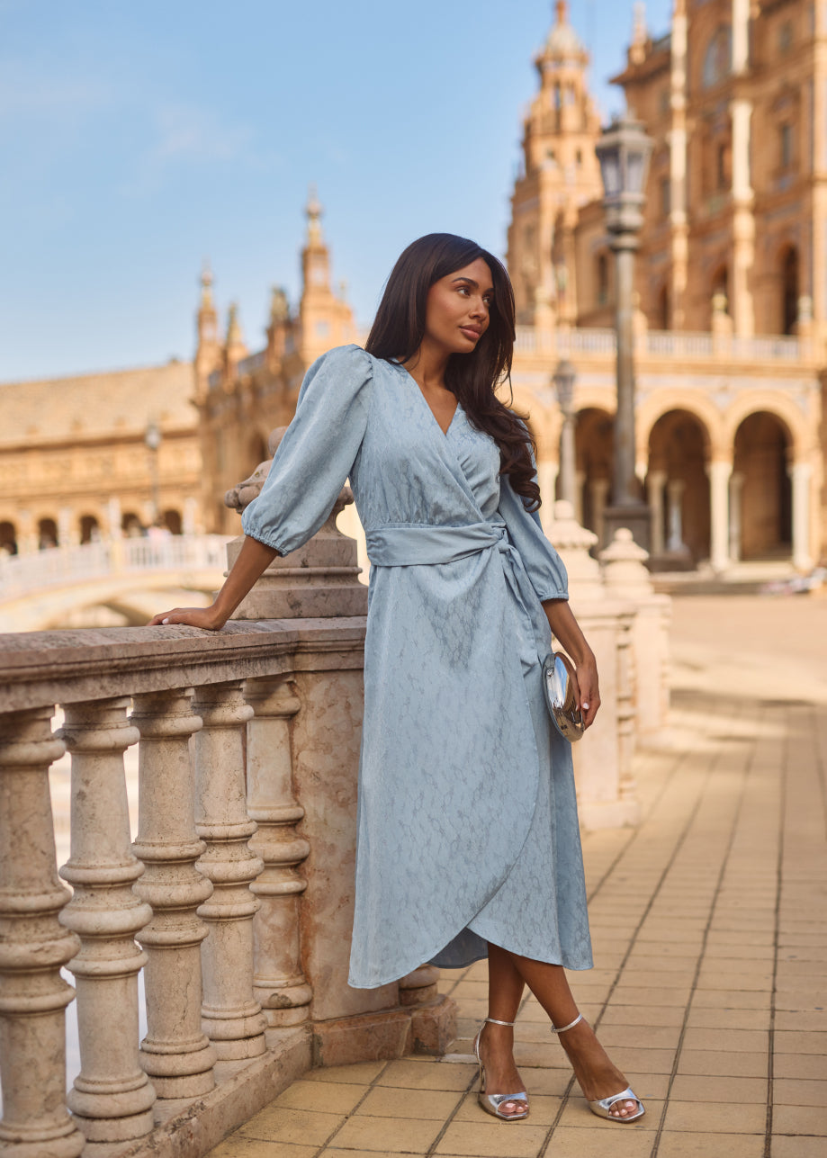 Blossom Dress Midi Blue