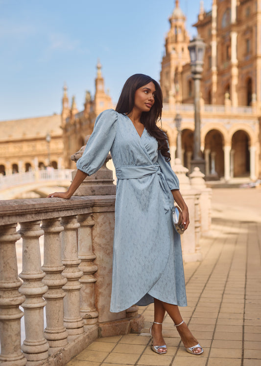 Blossom Dress Midi Blue