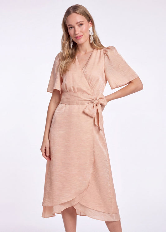 Blossom Layer Midi Dress - Melon