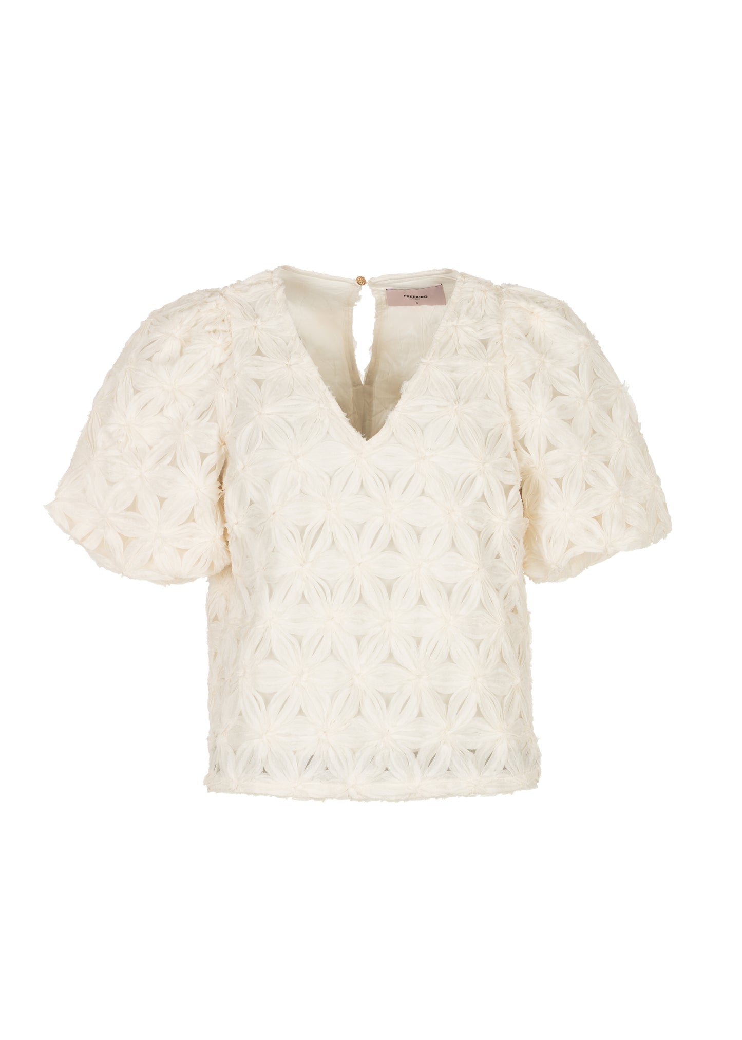 Boa Top Korte Mouw - Off-White