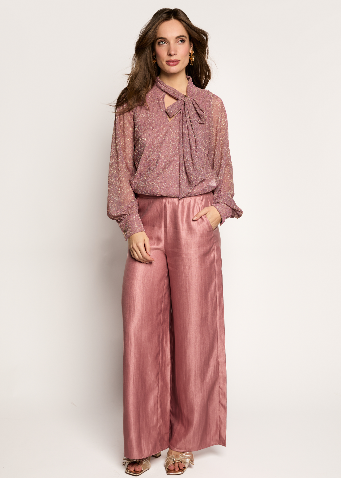 Bodile Bow Blouse - Sparkling Rose