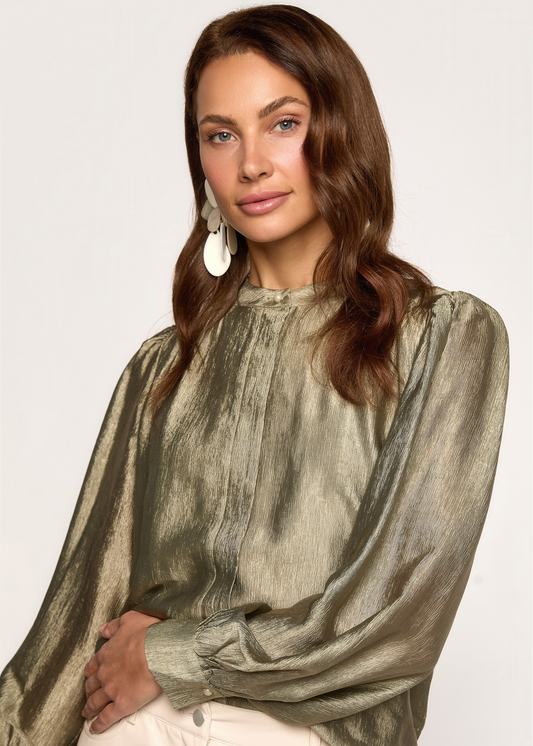 Bomber Gestructureerde Blouse - Seagrass