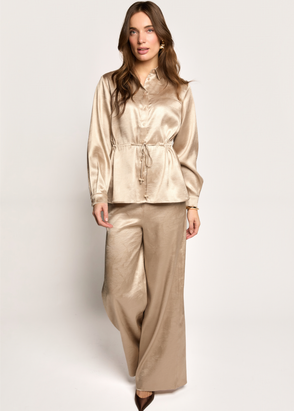 Panthea Wide Fit Broek - Light Caramel