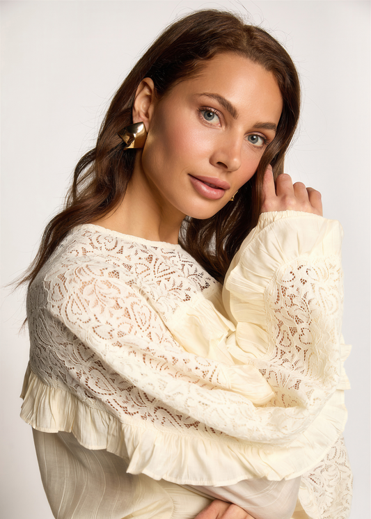 Brelera Kanten Blouse - Vanilla White