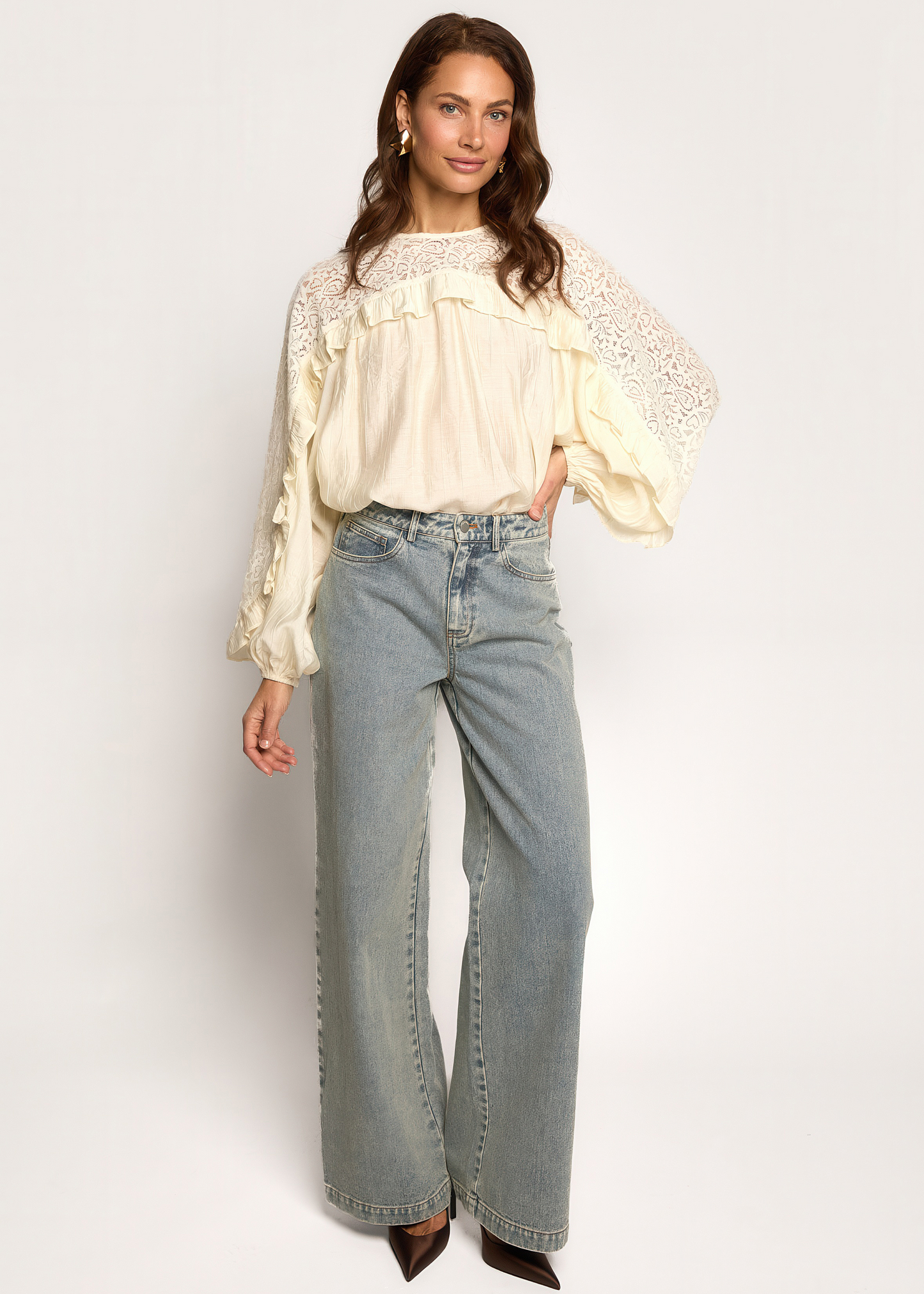 Brelera Kanten Blouse - Vanilla White