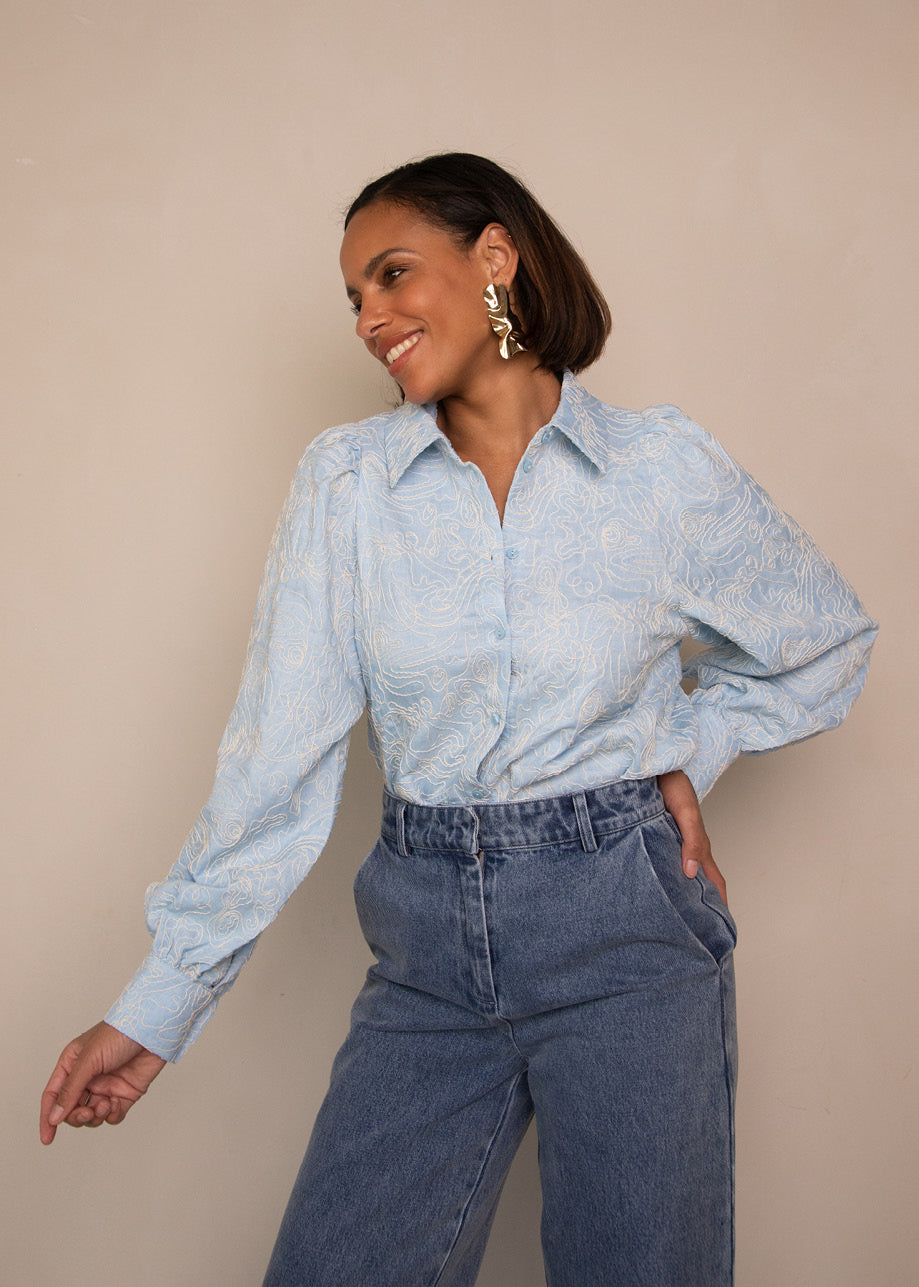 Benda Blouse licht blauw