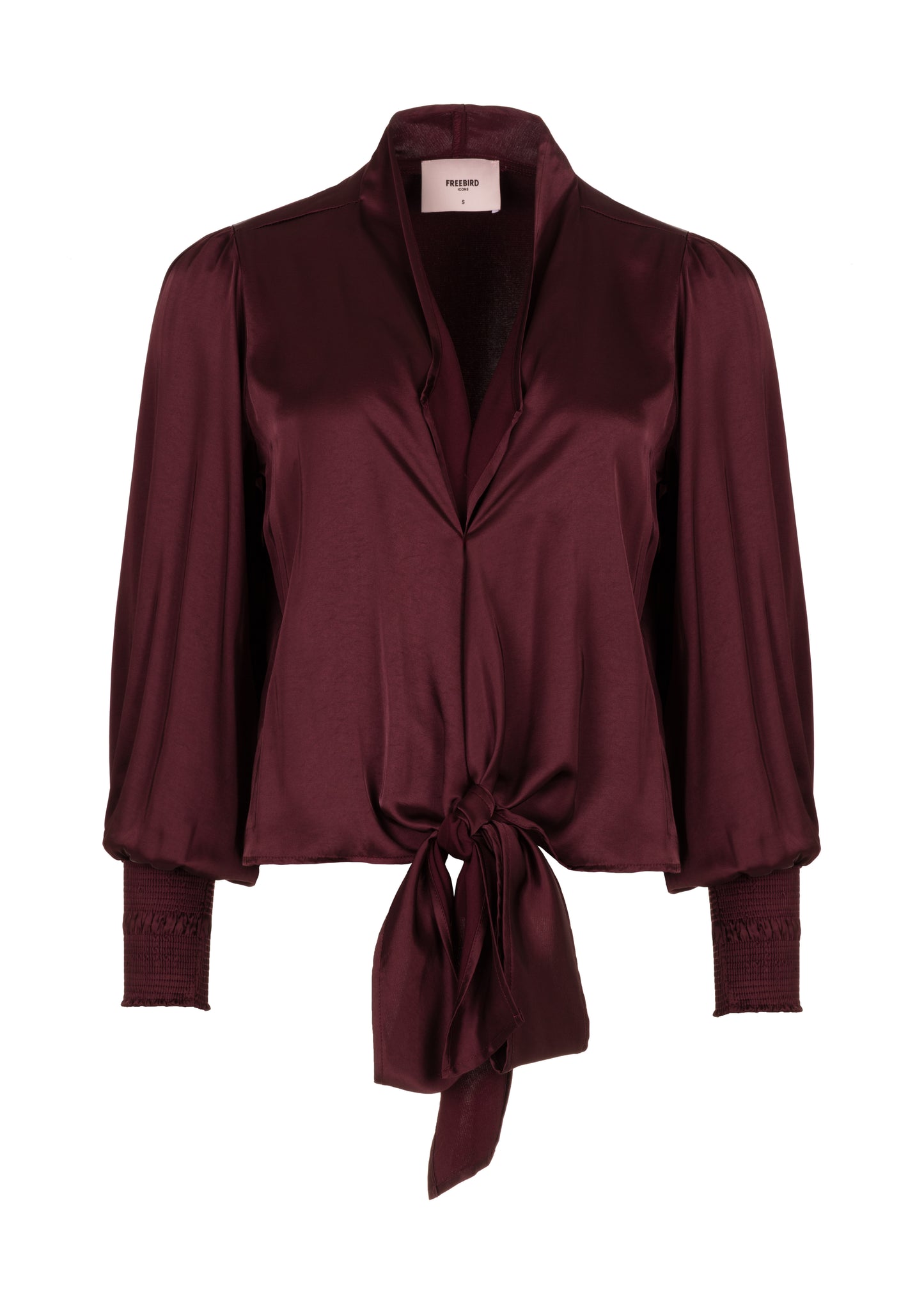 Britta Bow Blouse - Burgundy