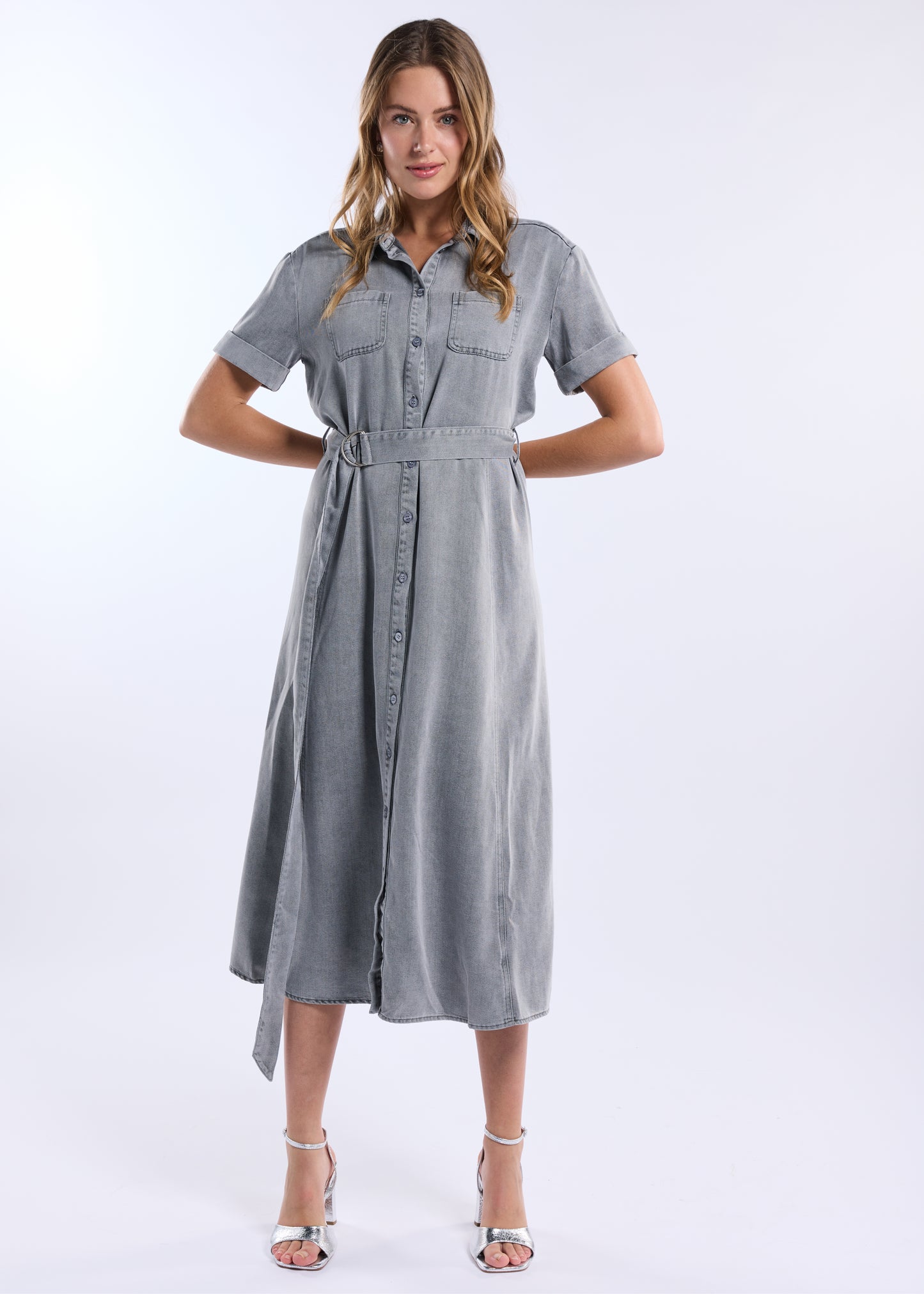 Denver Short Sleeve Dress - Grey