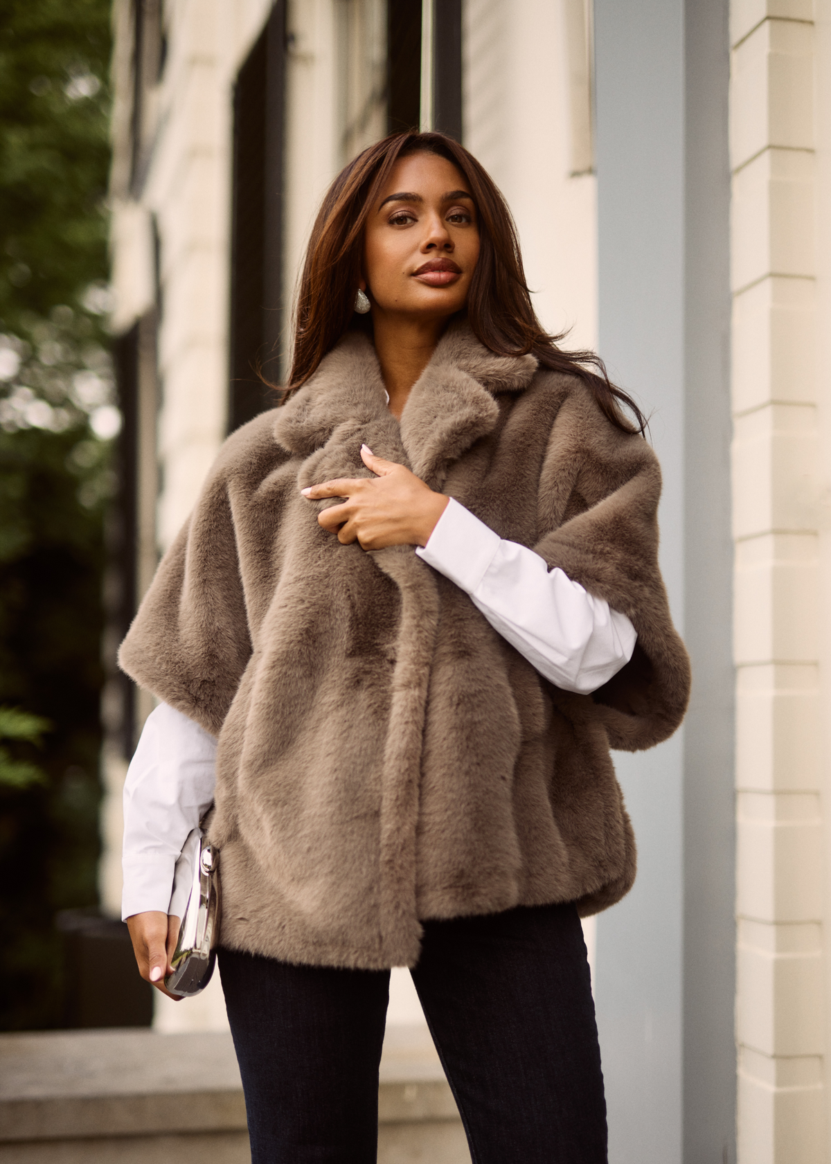 Greta Faux Fur Gilet - Taupe