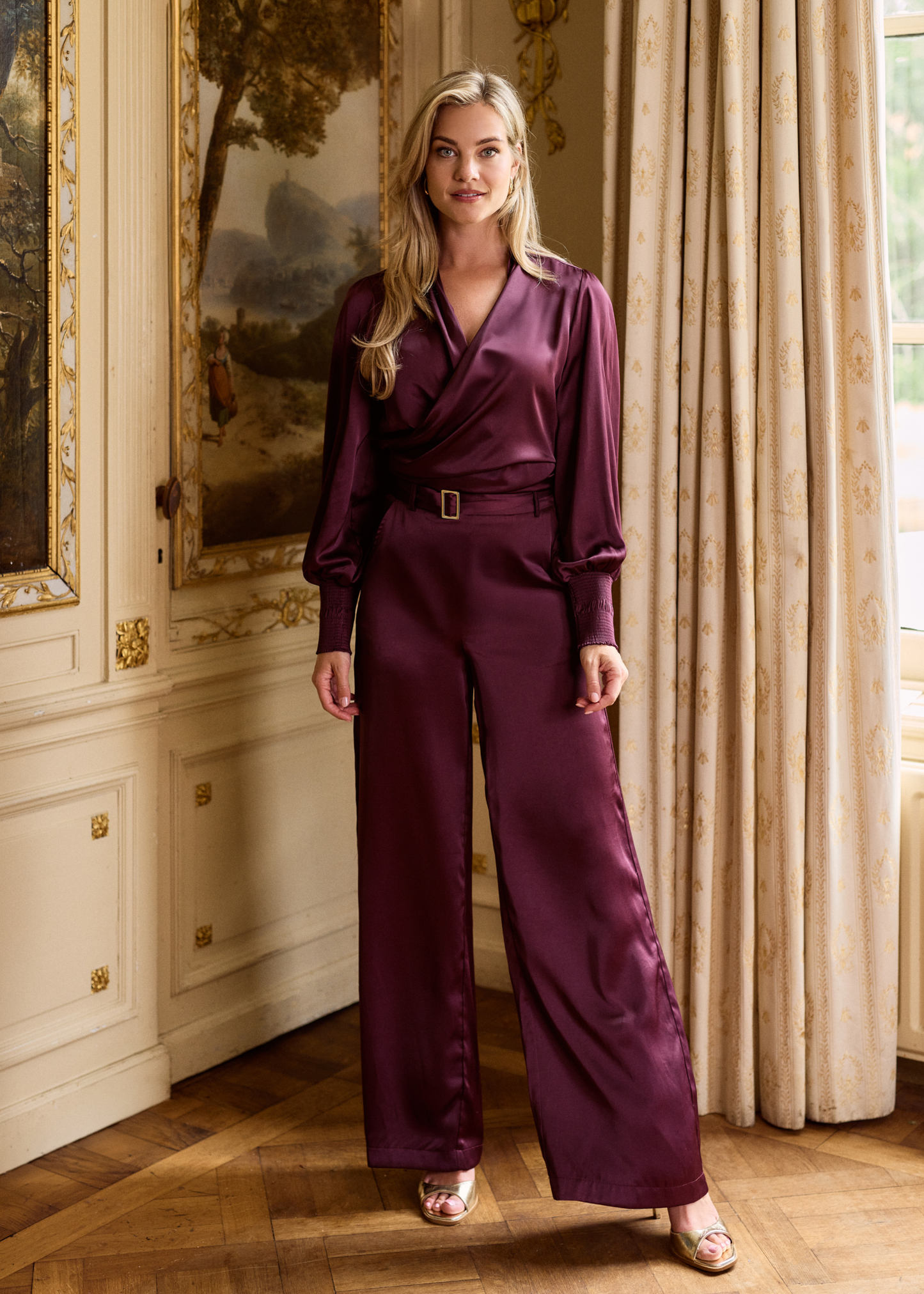 Britta Bow Blouse - Burgundy