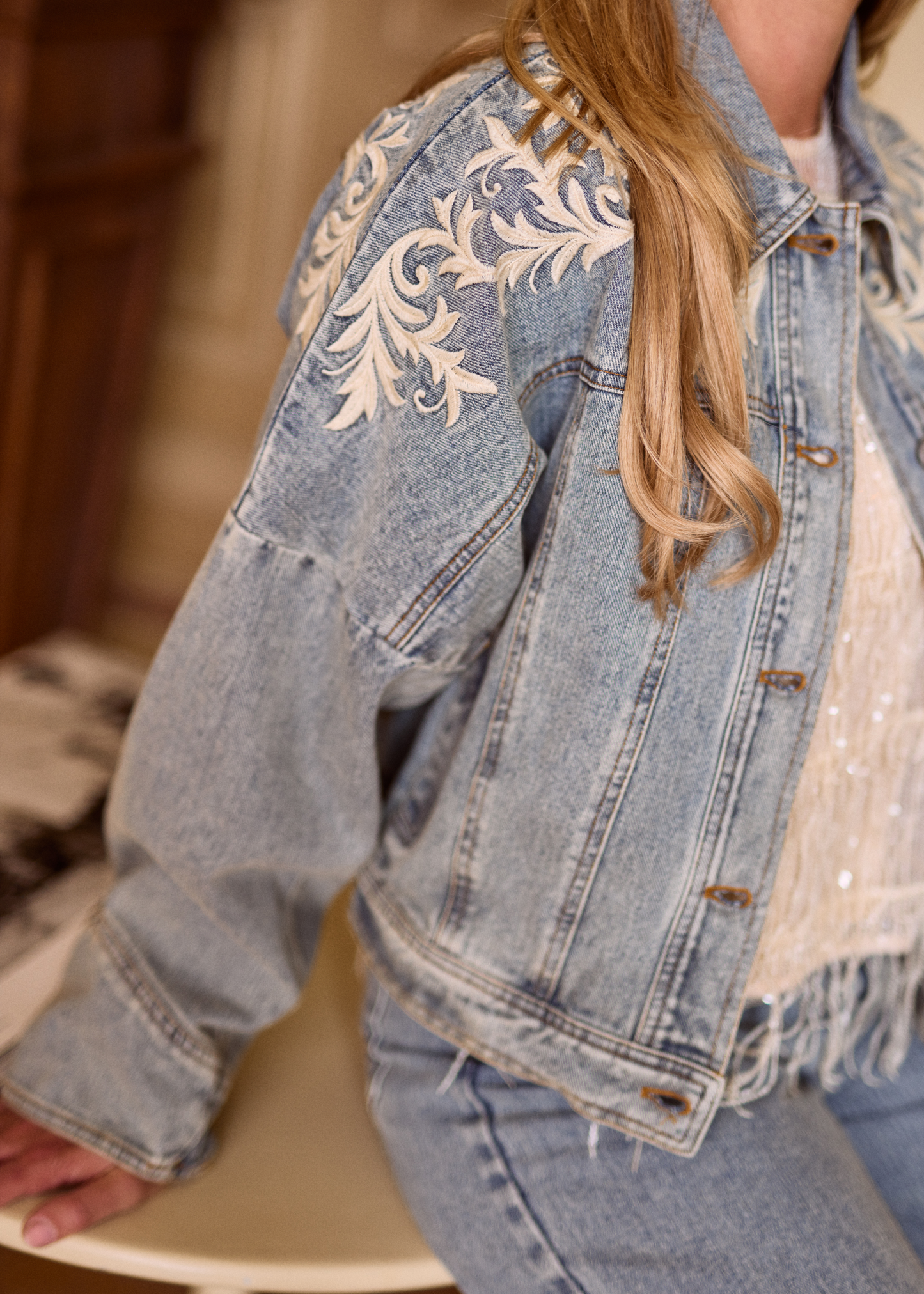 Lune Denim Jasje - Dirty Blue