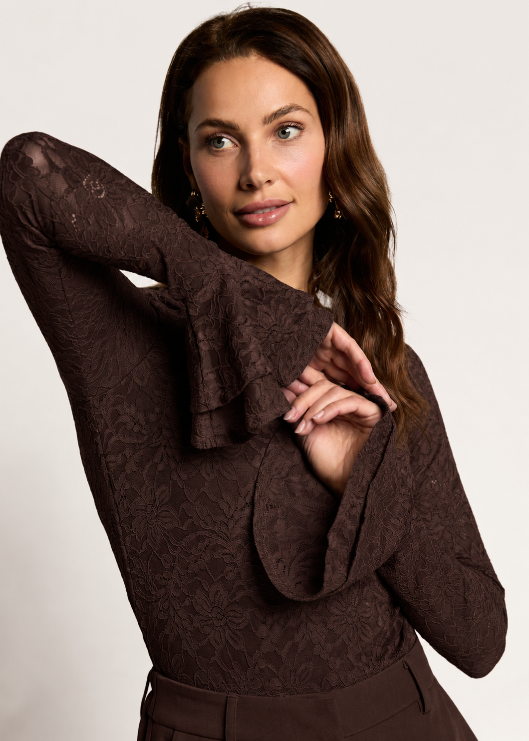Beverly Kanten Top - Dark Chocolate