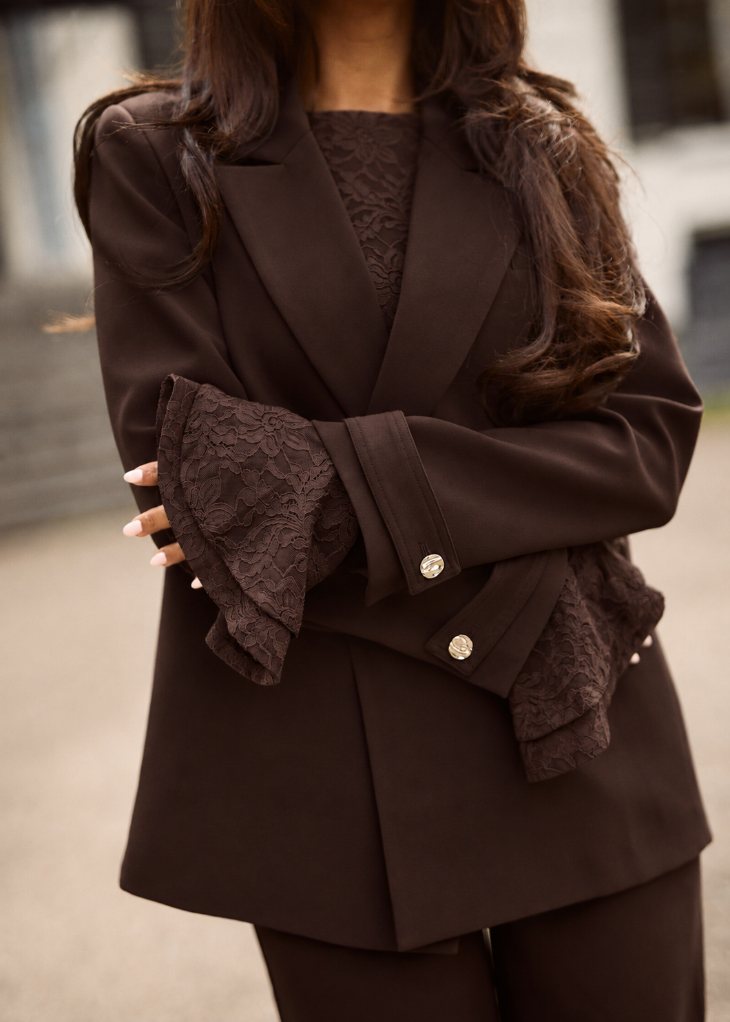 Lidia Wijde Blazer - Dark Chocolate