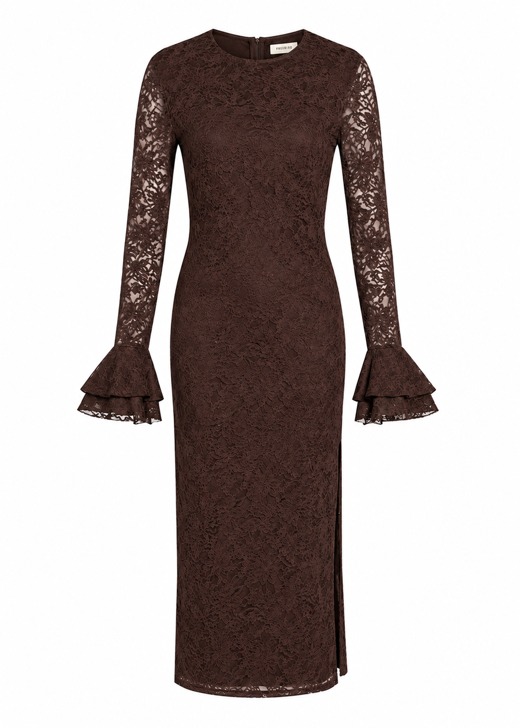Daisy Kanten Jersey Jurk - Dark Chocolate